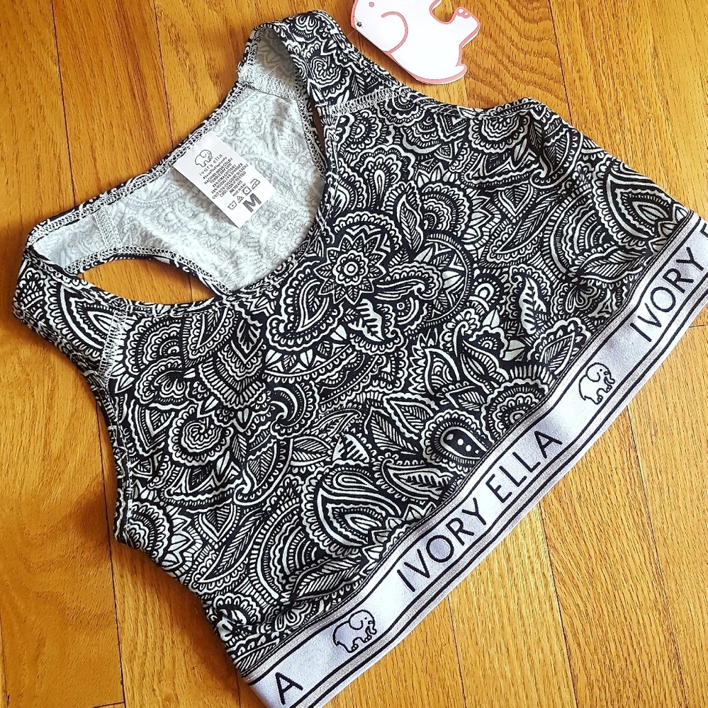 Ivory Ella sports bra bralette medium BNWT